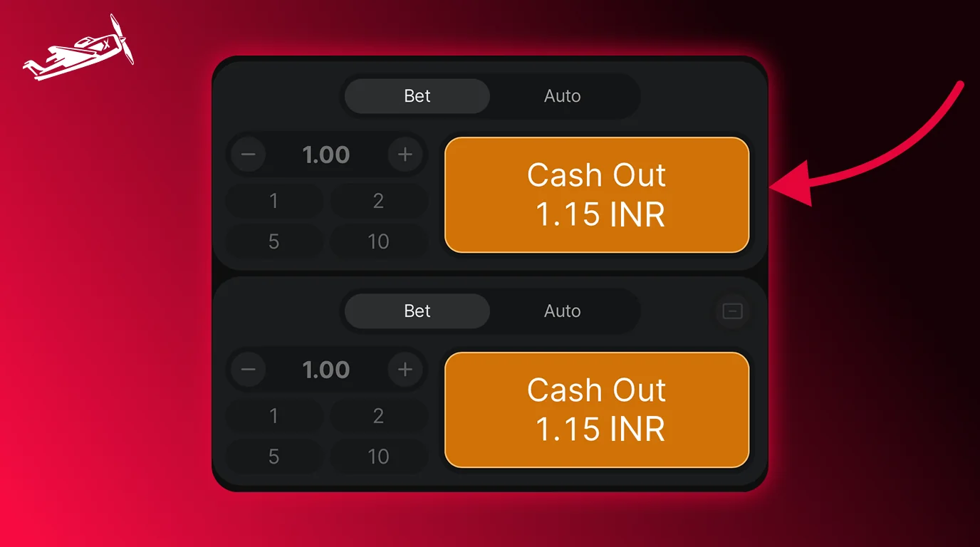 Aviator App cashout button used to withdraw winnings